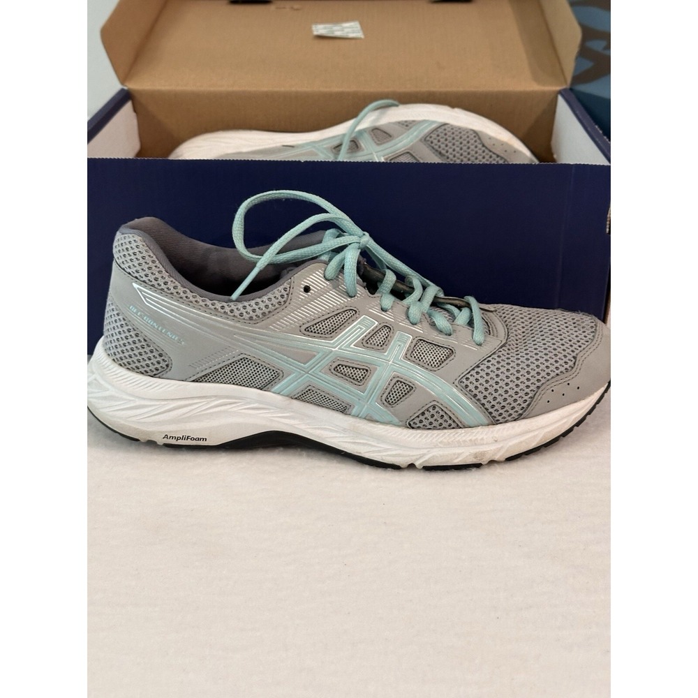 Asics Gel-Contend 5 Womens Sz 8.5 Running Shoes Gray AmpliFoam Sneakers 1012A231